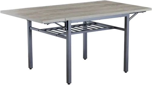 Vista 7 de KEVINSPACE Mesa de comedor plegable de 63.2 pulgadas, mesa de comedor extensible de madera MDF, mesa de comedor de hojas colgantes de madera