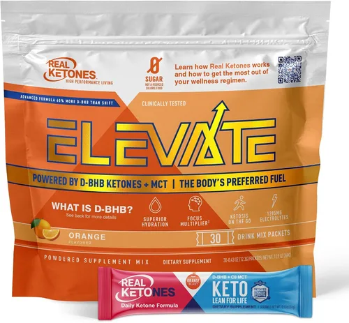 Vista 10 de Real Ketones MCT & BHB - Paquetes de mezcla de bebidas de cetonas exógenas Elevate Keto electrolitos en polvo, sin azúcar, con 4 electrolitos