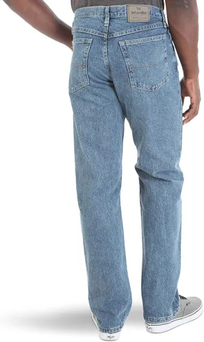 Vista 3 de Wrangler Authentics Jeans clásicos para hombre, corte holgado, con 5 bolsillos de algodón