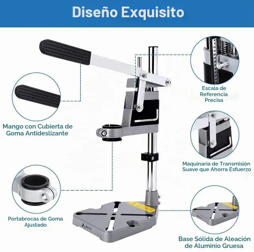 Vista 3 de Prensa de taladro GOTOTOTOP, soporte ajustable para taladro de escritorio