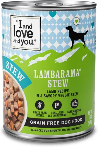Vista 16 de I AND LOVE AND YOU Comida húmeda para perros, estofado de Booyah de ternera, receta de carne, sin granos, sin relleno, lata de 13 onzas, paquete