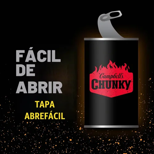 Vista 5 de Campbell's Chunky Sopa de fideos con pollo y pimienta fantasma, lata de 18.6 onzas