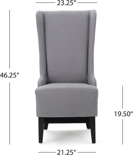 Vista 3 de Christopher Knight Home Silla de comedor de tela Callie, color gris claro