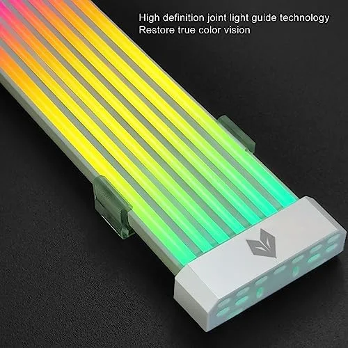 Vista 4 de Zunate Cable de GPU ARGB con funda de fuente de alimentación, kit de extensión ATX RGB de 24 pines, cable PSU sincronizado de 5 V y 3 pines