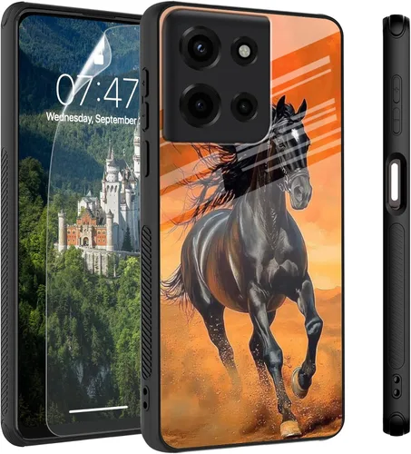 Vista 42 de Funda para Motorola Moto Edge 2022, cubierta trasera de vidrio templado con protector de pantalla, funda protectora a prueba de golpes para Motorola