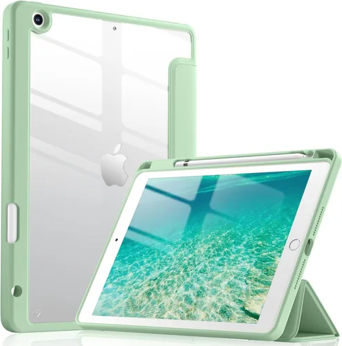 Vista 9 de Wenlaty Funda compatible con iPad de 9ª, 8ª, 7ª generación (2021/2020/2019), funda protectora de cuerpo completo con soporte para lápices, funda