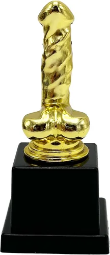 Vista 3 de Island Dogs Trofeo divertido de la novedad de la polla más grande del mundo – Divertido regalo de humor para adultos, premio de estatua de plástico