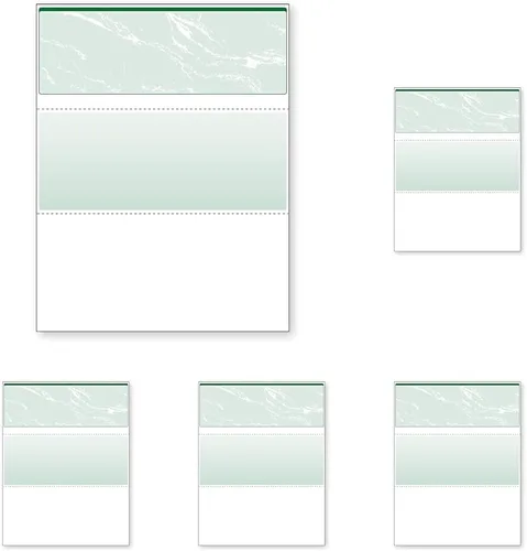 Vista 12 de DocuGard Azul/Verde Sunburst Premier Prismatic Top Papel de Cheques de Alta Seguridad - Compatible con QuickBooks y Impresoras Láser/Inyección