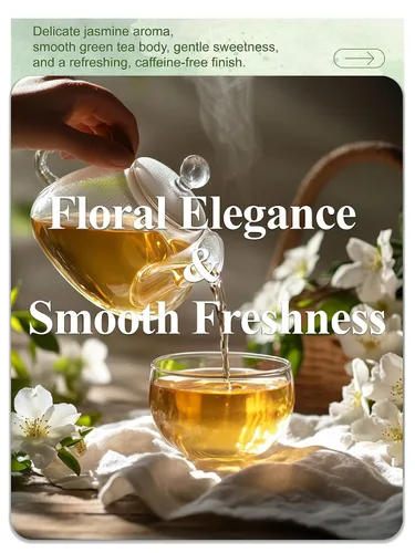 Vista 2 de LOOMICA Té verde de jazmín descafeinado, descafeinado, suave y refrescante, bolsas de té verde jazmín, naturalmente fragante con flores frescas