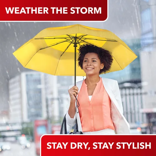 Vista 84 de REPEL Windproof Travel Umbrella - Compact & Withstands Winds up to 85MPH , Strongest Premium Auto Folding Umbrella for Rain and Sun - Durable, Light