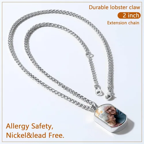 Vista 117 de FindChic Collares personalizados con urna para cenizas, barra vertical, gato, luna, reloj de arena, garra de perro, acero inoxidable, chapado en oro