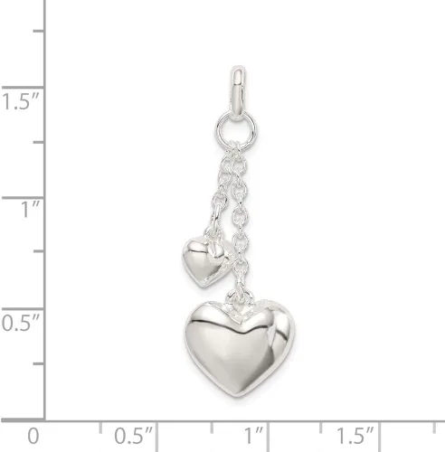 Vista 3 de Colgante de plata de ley 925 con forma de corazón