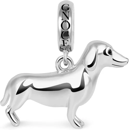 Vista 2 de GNOCE Dije de cuentas de perro para mujer, collar de plata para ella, regalo de joyería Perro Collie de 2 órdenes