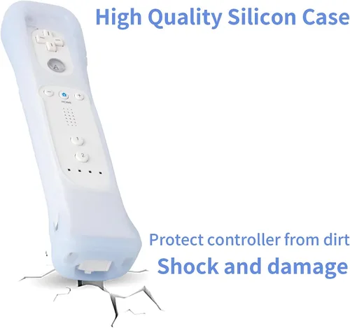 Vista 4 de Paquete de 2 adaptadores Motion Plus con funda de silicona Sensor W para control remoto Nintendo Wii, adaptador Acelerador Motion Plus (blanco)