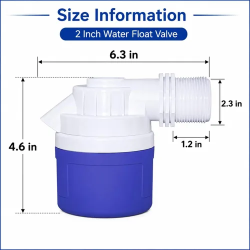 Vista 2 de Válvula de flotador de agua automática roscada NPT de 2 pulgadas, válvula de control automático de nivel de agua de PVC resistente para canal