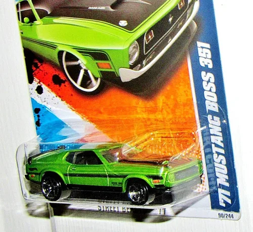 Vista 2 de 2011 Hot Wheels '71 Mustang Boss 351 Verde Claro # 90/244
