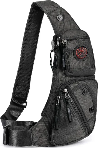Vista 22 de NICGID Bolso bandolera en el pecho, mochila de hombro, bolsa cruzada, mochila casual para hombres y mujeres, Verde militar, Viajes