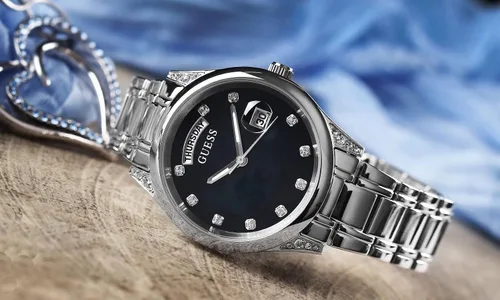 Vista 4 de GUESS 36mm Stainless Steel Watch with Day Date