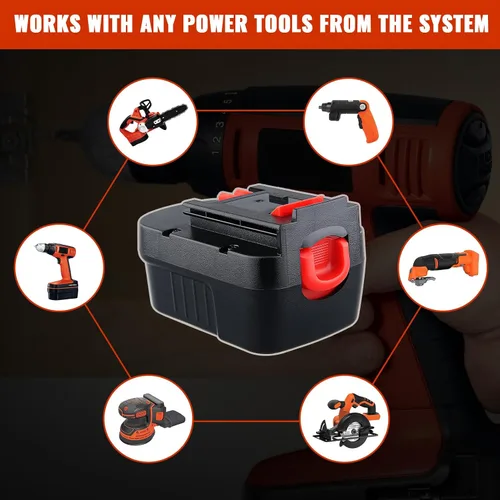 Vista 6 de Reemplazo mejorado HPB18 de 4800 mAh para batería Black and Decker de 18 V