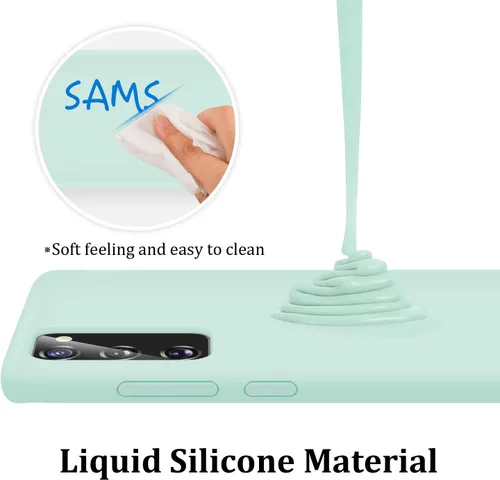 Vista 2 de Funda de silicona líquida compatible con Galaxy S20 FE 5G, protección de cuerpo completo de goma de gel a prueba de golpes para Galaxy S20 FE 6.5