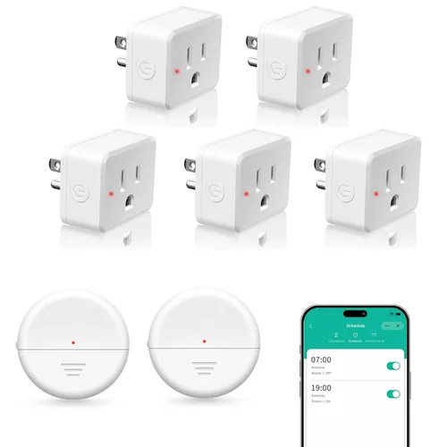 Vista 117 de NineLeaf - Enchufe de salida de control remoto, interruptor de luz de encendido y apagado inalámbrico desmontable 500FT Light Plug Decorator