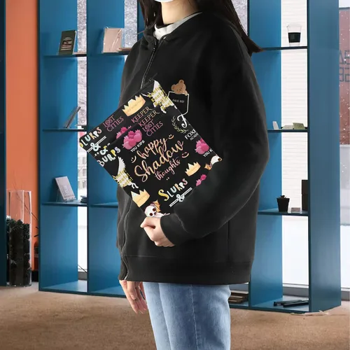 Vista 5 de Funda de libro de regalo inspirada en novela de fantasía para amantes de los libros, protector de libro de regalo con cremallera (Happy Shadow)