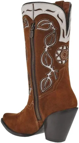 Vista 5 de Dan Post Boots Womens Moni Tool-Inlay Snip Toe Boots Mid Calf Mid Heel 2-3" - Brown