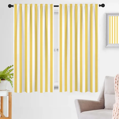 Vista 32 de zokyer Cortinas de ventana a rayas beige crema, modernas rayas verticales de 63 pulgadas de largo, 2 paneles, cortinas bohemias neutras para niños