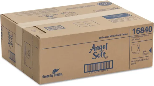 Vista 2 de Angel Soft Papel higiénico estándar, 2 capas, blanco, 450 hojas/rollo, 40 rollos/cartón (16840)