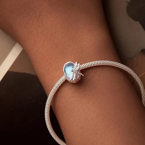 Vista 2 de MUNDELL Auténtica plata de ley 925 con colgante de sol, mariposa, corazón, luna, loto y circonita cúbica brillante para pulsera o brazalete original