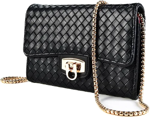 Vista 8 de Women's Textured PU Crossbody Bag, Small Gold Chain Shoulder Purse for Daily Use