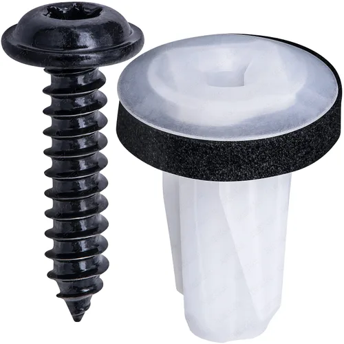 Vista 2 de Rexka Juego de 10 tornillos para placa de matrícula para Land Rover RYH500840 Defender 110, Defender 90, Discovery, Range Rover, Range Rover Evoque