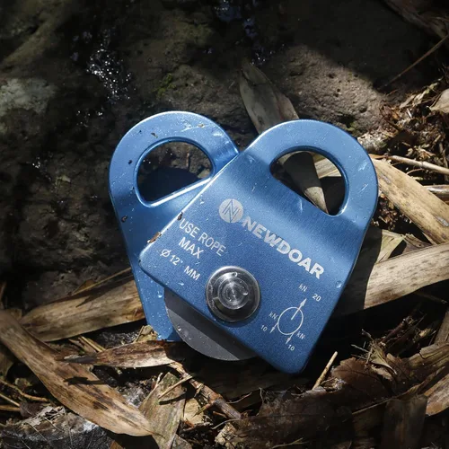Vista 7 de NewDoar Micro Mobile Single Polea, 20kN (4500 lb) Max Rope 1/2 in para aparejos arboristas escalada rescate, certificado CE