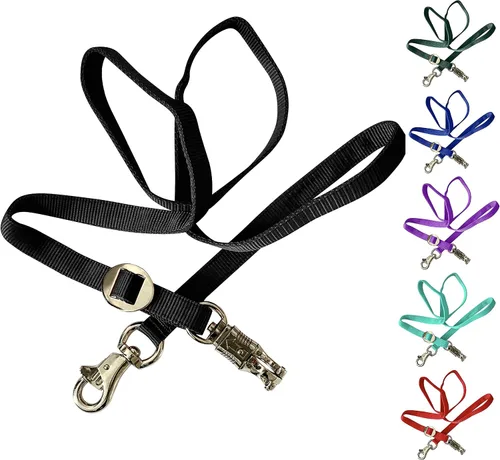 Vista 3 de Majestic Ally Corbata de remolque doble gruesa de 36 a 72 pulgadas para transporte de caballos, corbata cruzada con hebilla ajustable, broche