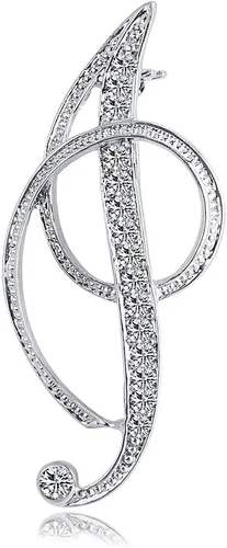 Vista 32 de ETHOON Broche de letras con inicial de diamantes de imitación para mujer, manualidades, plateado A-Z