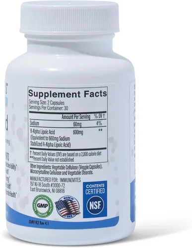 Vista 8 de IMMUNOVITES Paquete de 3 unidades de ácido R-alfa lipoico estabilizado ((True)) 600 mg por porción