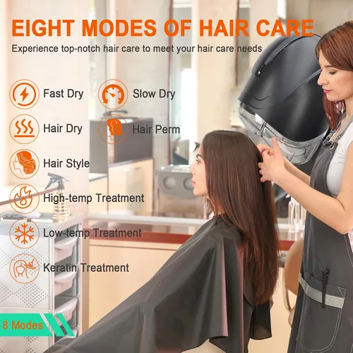 Vista 2 de Elitzia Ionic ET1717B - Secador de pelo profesional con capucha de 1000 W, máquina de secado de pelo estándar, versátil con 8 modos