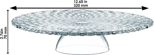 Vista 2 de Nachtmann Bossa Nova - Soporte para tartas con cúpula – Plato redondo de 12.5 pulgadas con cúpula de cristal, apto para lavavajillas, soporte