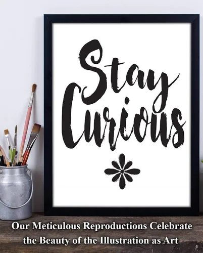 Vista 7 de Stay Curious - Póster de tipografía sin marco de 11 x 14 pulgadas, gran regalo motivacional