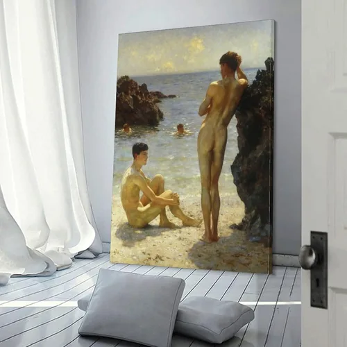 Vista 3 de Henry Scott Tuke - Póster decorativo de 1923, para sala de estar, dormitorio, 20 x 30 pulgadas