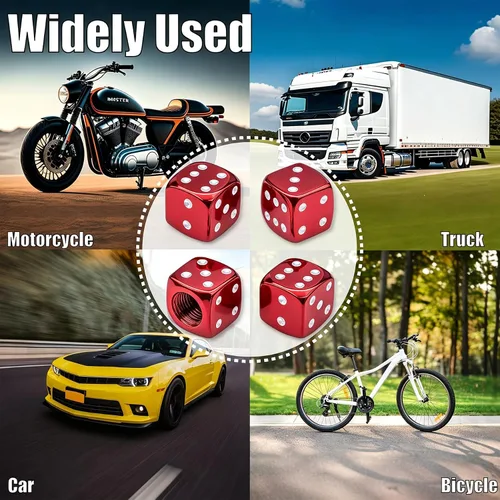 Vista 154 de 4 tapas de válvula de neumático de granada cromada, tapas de válvula de neumático de acero inoxidable para automóviles, camiones, SUV, motocicletas