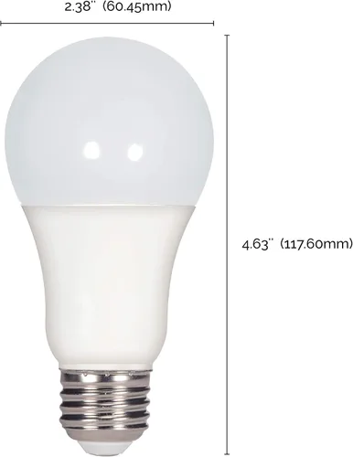Vista 5 de Satco Lighting S29816 - Bombillas LED regulables A19 de 15 W, esmeriladas, 3000 K, base media E26, ángulo de haz de 220 grados, 120 voltios
