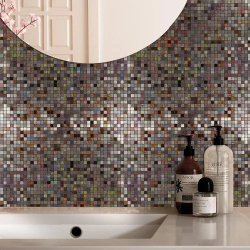 Vista 6 de Azulejo autoadhesivo contra salpicaduras de 10 hojas para cocina, azulejos autoadhesivos, pegar en tocadores de baño, chimenea, mesa de lavandería