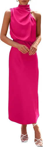 Vista 14 de PRETTYGARDEN Women's Summer Satin Maxi Cocktail Dress Verde militar