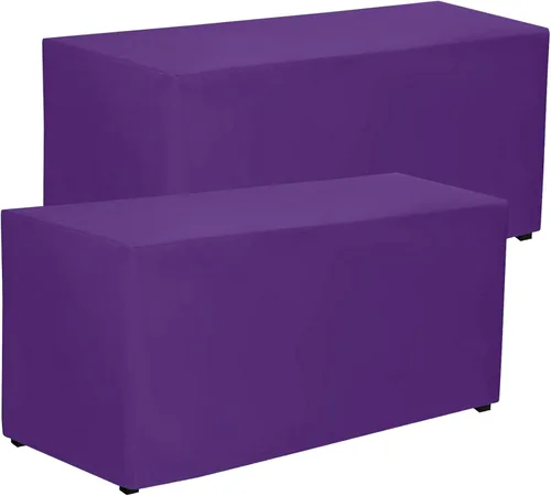 Vista 23 de PLOYMONO - Juego de 2 manteles ajustables, mantel de longitud hasta el suelo para mesa rectangular de 4 pies (122x61 cm) de poliéster, ideal