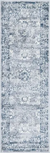 Vista 3 de Unique Loom Sumter Collection Edmunds - Alfombra de área (2 pies x 6 pies, gris/marfil)