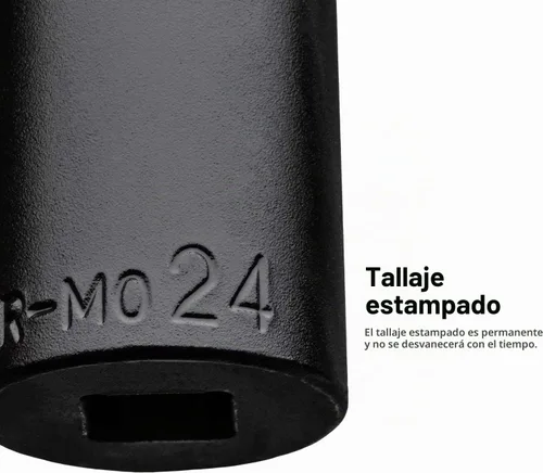 Vista 6 de Capri Tools Juego de llaves de vaso SAE de impacto superficial y profundo de 3/8 pulgadas (24 piezas)