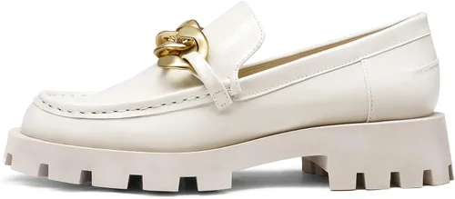 Vista 2 de DREAM PAIRS Women's Loafers Leather Chunky Slip-on Loafer Shoes Penny Casual Fashion Work Shoes