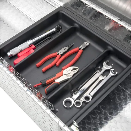 Vista 2 de UWS EC10261 Caja de herramientas de aluminio de pared pesada del camión de 63 pulgadas, tapa RigidCore