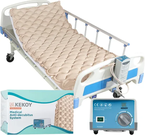 Vista 3 de Kekoy Almohadilla de colchón de presión de aire alterna para cama y silla reclinable, diseño antideslizante mejorado, cojín de alivio de presión